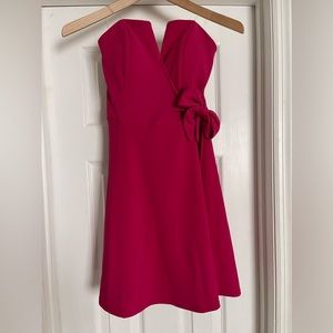 Hot pink strapless cute bow dress!